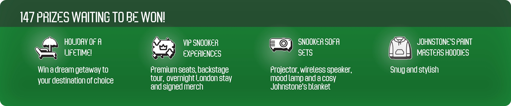 147 prizes waiting to be won