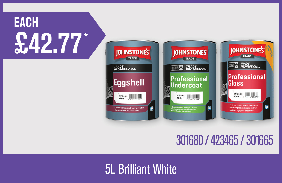 Johnstone's Trade Professional Eggshell, Undercoat & Gloss