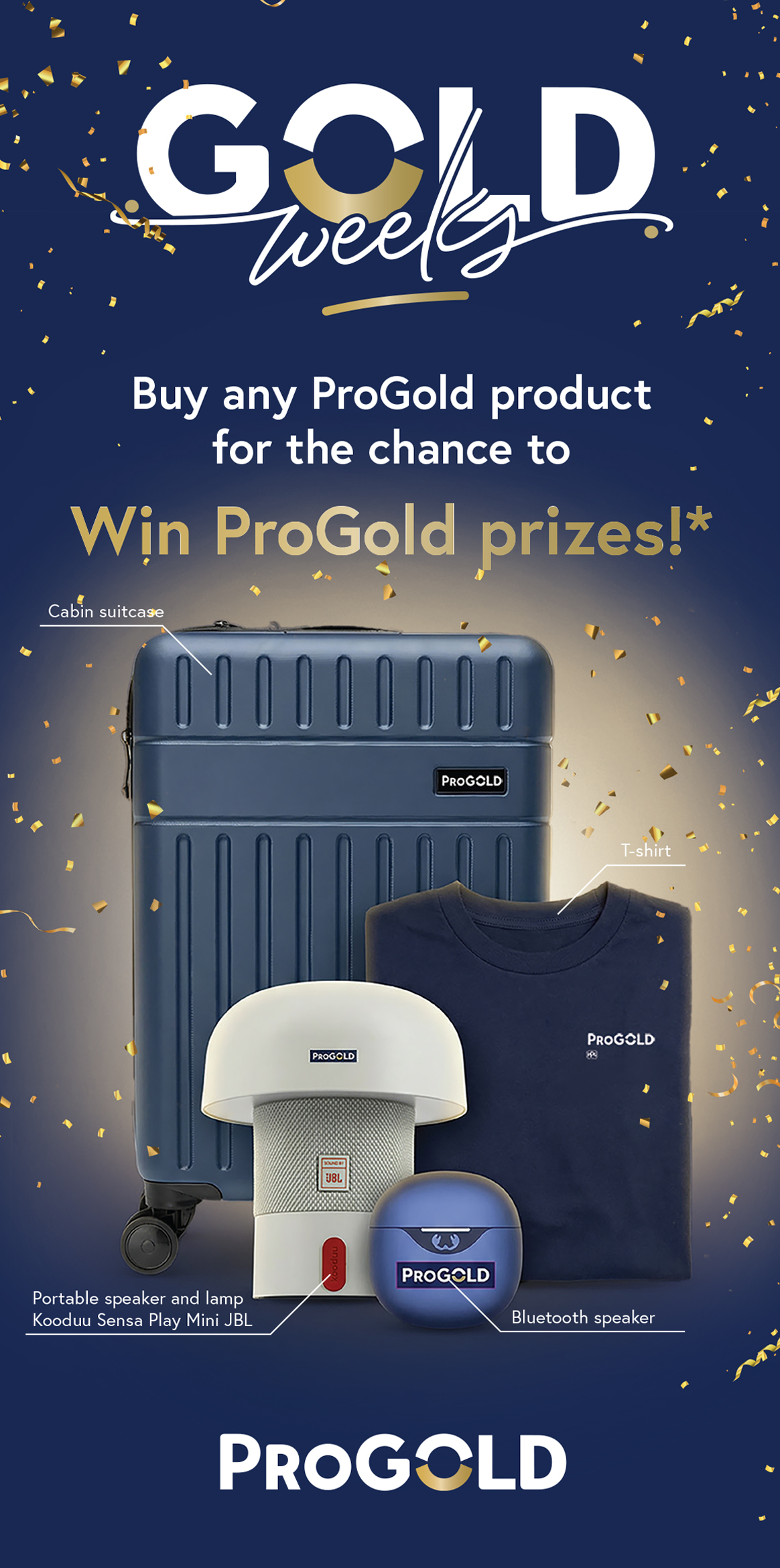 Gold Weeks - buy any ProGold product for the chance to win ProGold prizes
