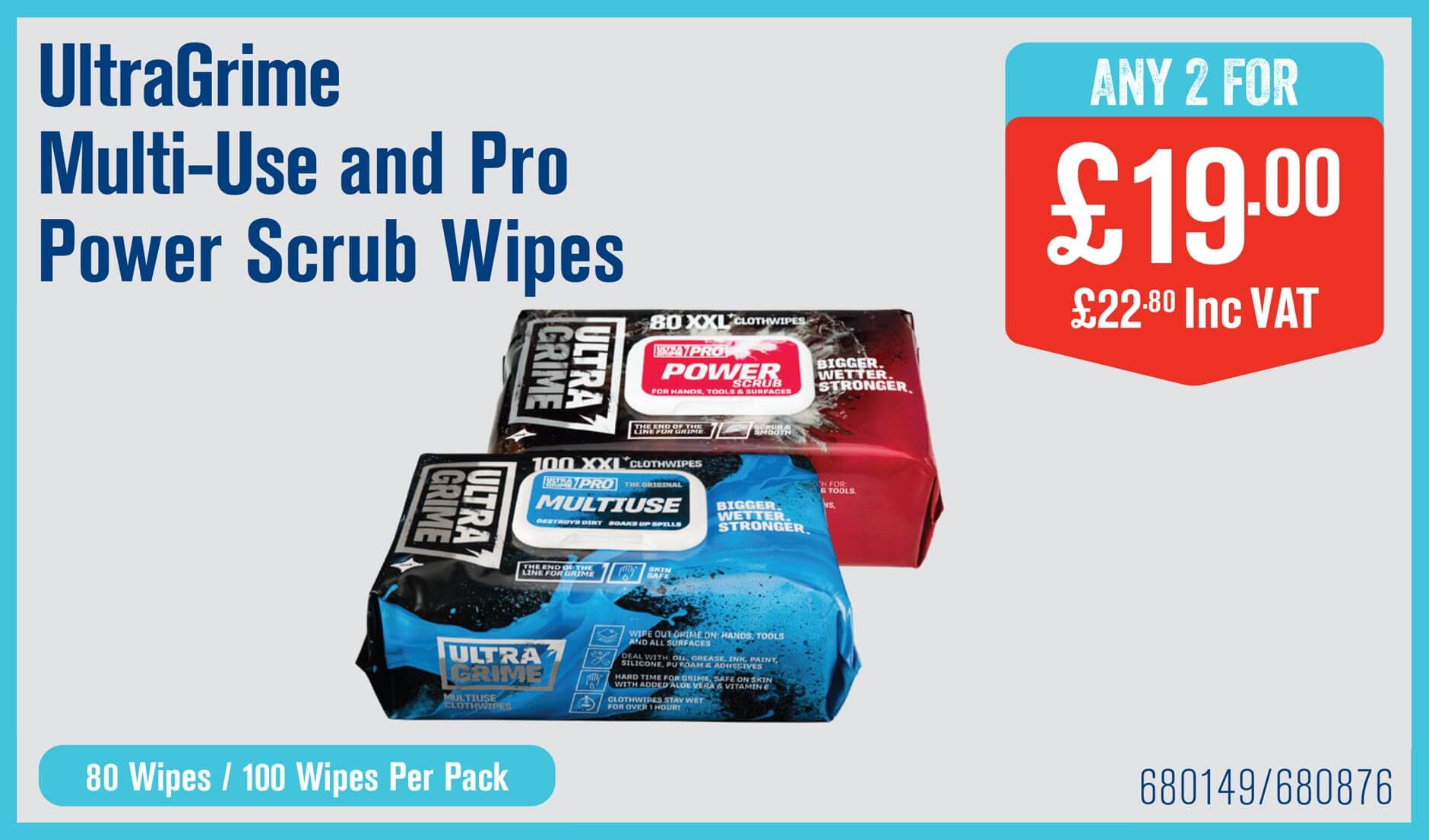 UltraGrime Multi-Use and Pro Power Scrub Wipes